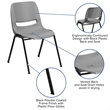 Bowery Hill Ergonomic Shell Stacking Chair in Gray