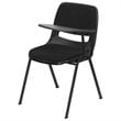 Bowery Hill Padded Ergonomic Shell Stacking Folding Chair in Black