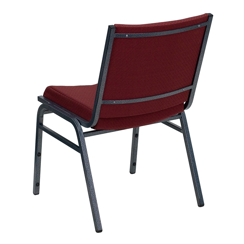 Bowery Hill Upholstered Stacking Chair in Burgundy