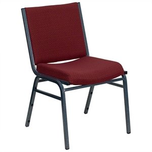 bowery hill upholstered stacking chair in burgundy