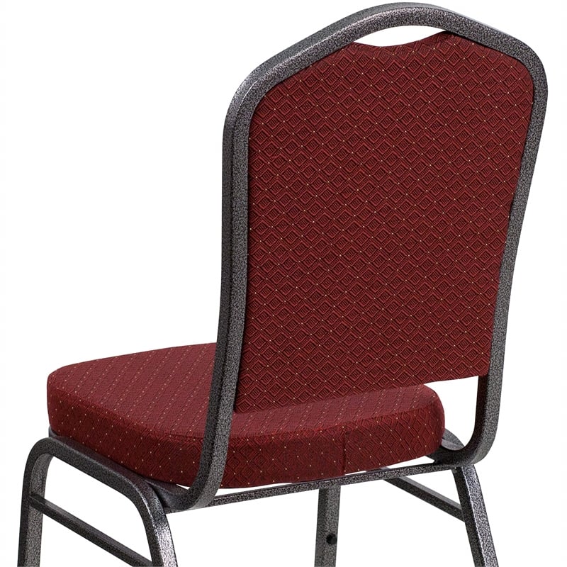 Bowery Hill Stacking Banquet Stacking Chair in Burgundy