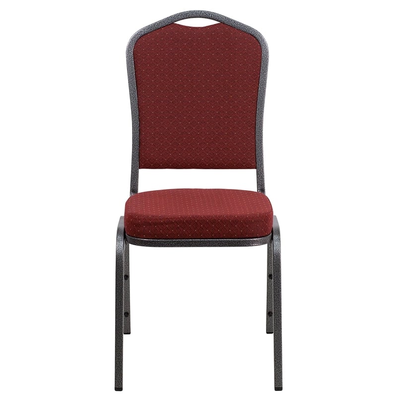 Bowery Hill Stacking Banquet Stacking Chair in Burgundy