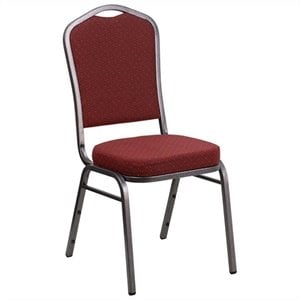 bowery hill stacking banquet stacking chair in burgundy