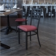 Bowery Hill Contemporary Metal Dining Chair in Burgundy Red/Black