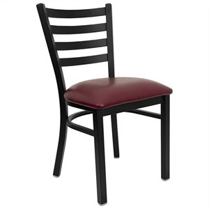bowery hill dining chair in burgundy and black