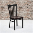 Bowery Hill Black Back Metal Dining Chair in Mahogany
