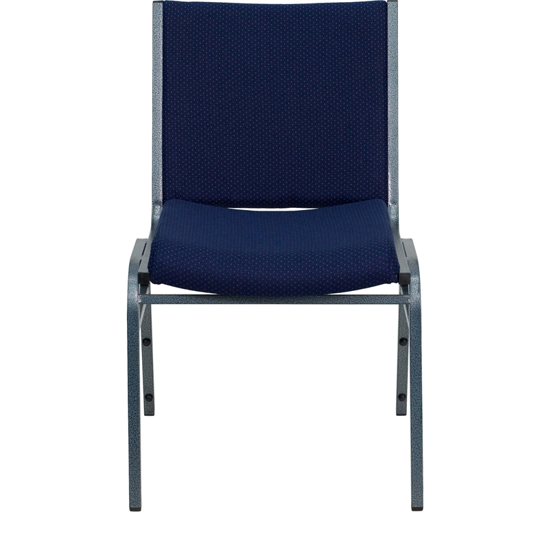 Bowery Hill Fabric/Metal Multipurpose Stacking Guest Chair in Navy