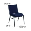 Bowery Hill Fabric/Metal Multipurpose Stacking Guest Chair in Navy