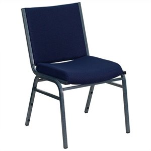 bowery hill upholstered stacking chair in navy