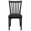 Bowery Hill Industrial Vinyl/Metal School House Back Dining Chair in Black