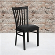 Bowery Hill Industrial Vinyl/Metal School House Back Dining Chair in Black