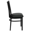 Bowery Hill Industrial Vinyl/Metal School House Back Dining Chair in Black