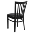 Bowery Hill Industrial Vinyl/Metal School House Back Dining Chair in Black