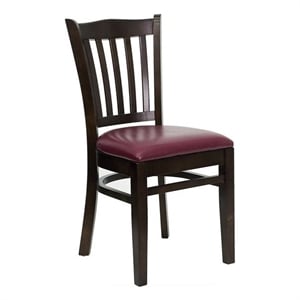 Bowery Hill 19.25&quot Modern Wood/Vinyl Restaurant Dining Chair in Burgundy Red