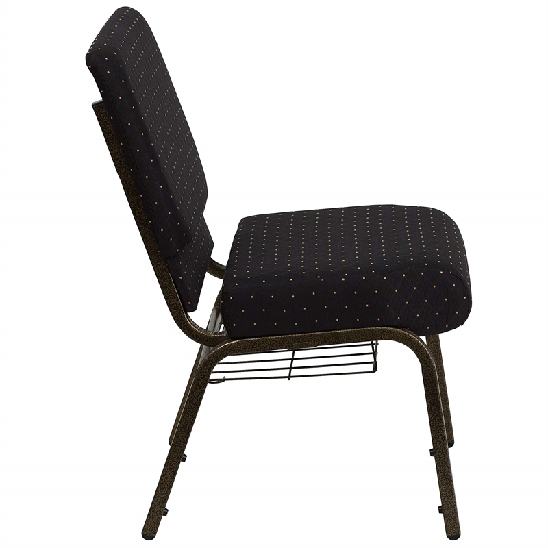 Bowery Hill Church Stacking Guest Chair in Black