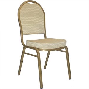 bowery hill dome back banquet stacking chair in beige