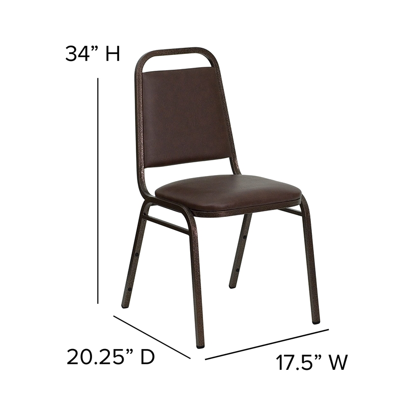 Bowery Hill Banquet Stacking Chair in Brown and Copper