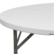 Bowery Hill 60 Inch Round Granite Folding Table in White