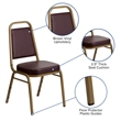 Bowery Hill Vinyl/Metal Trapezoid Back Banquet Stacking Chair in Brown