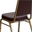 Bowery Hill Vinyl/Metal Trapezoid Back Banquet Stacking Chair in Brown