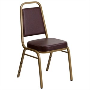 bowery hill stacking banquet stacking chair in brown