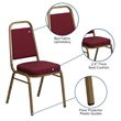 Bowery Hill Fabric/Metal Trapezoid Back Banquet Stacking Chair in Burgundy Red