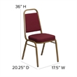 Bowery Hill Fabric/Metal Trapezoid Back Banquet Stacking Chair in Burgundy Red