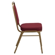 Bowery Hill Fabric/Metal Trapezoid Back Banquet Stacking Chair in Burgundy Red