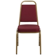 Bowery Hill Fabric/Metal Trapezoid Back Banquet Stacking Chair in Burgundy Red