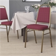 Bowery Hill Fabric/Metal Trapezoid Back Banquet Stacking Chair in Burgundy Red
