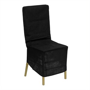 bowery hill black fabric chiavari chair storage cover