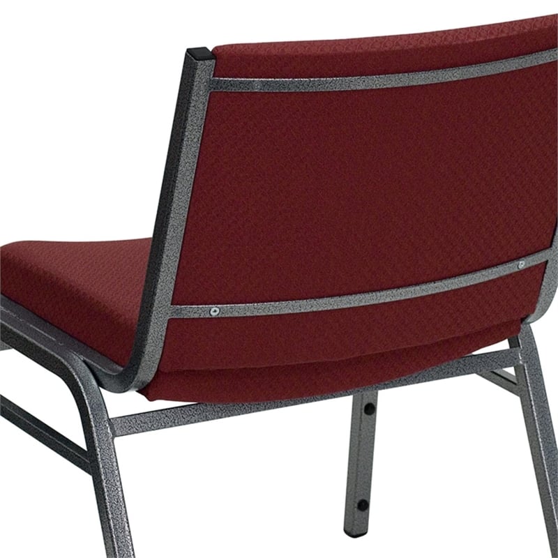 Bowery Hill Extra Wide Stacking Chair in Burgundy