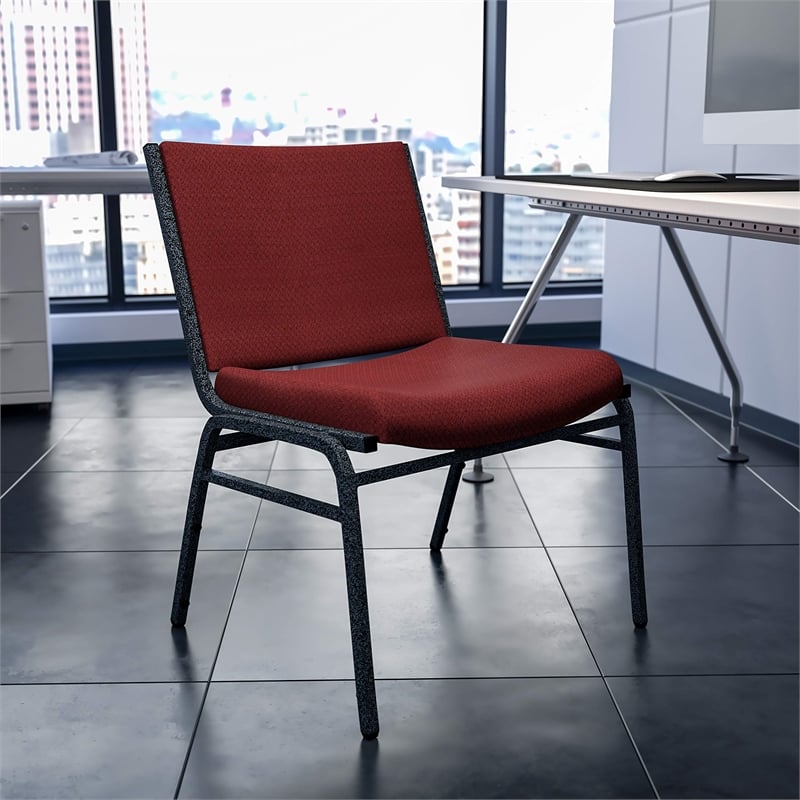 Bowery Hill Extra Wide Stacking Chair in Burgundy