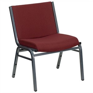 bowery hill extra wide stacking chair in burgundy