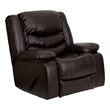 Bowery Hill Modern LeatherSoft Plush Arms Rocker Recliner in Brown