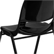 Bowery Hill Ergonomic Shell Stacking Chair in Black