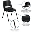 Bowery Hill Ergonomic Shell Stacking Chair in Black