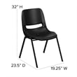 Bowery Hill Ergonomic Shell Stacking Chair in Black