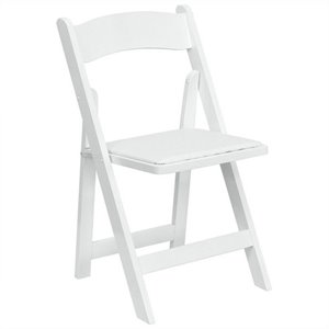 bowery hill wood folding chair in white