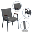 Bowery Hill Fabric/Steel Multipurpose Stacking Arm Guest Chair in Gray