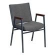 Bowery Hill Fabric/Steel Multipurpose Stacking Arm Guest Chair in Gray