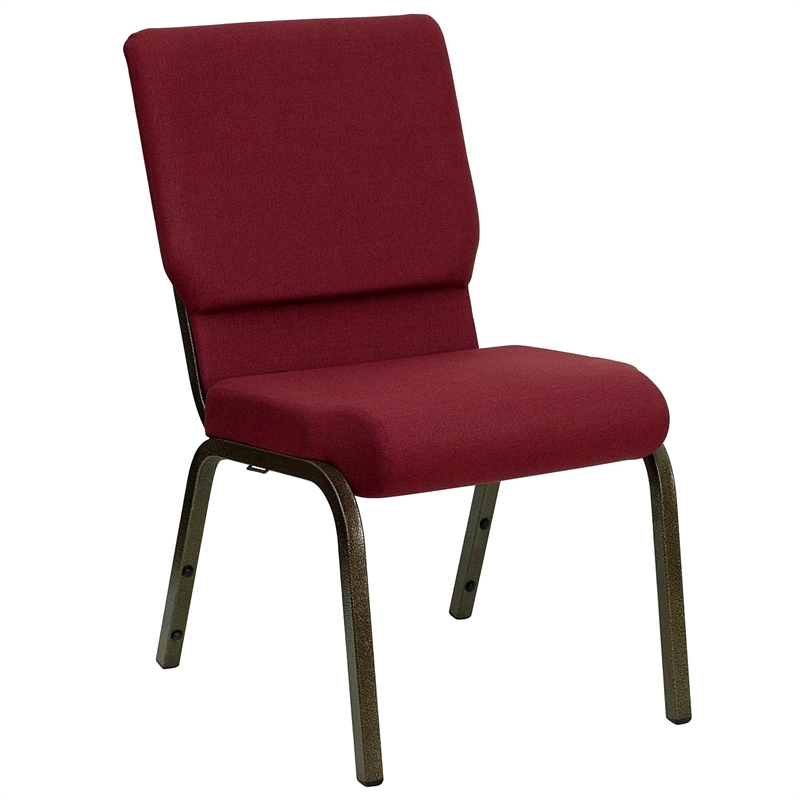 Bowery Hill Church Stacking Guest Chair in Burgundy