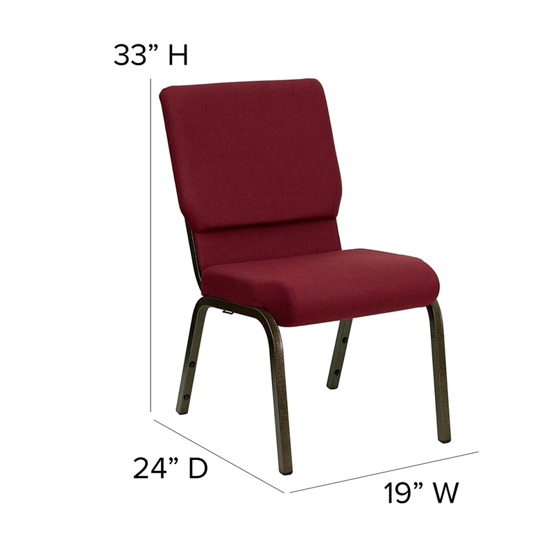 Bowery Hill Church Stacking Guest Chair in Burgundy