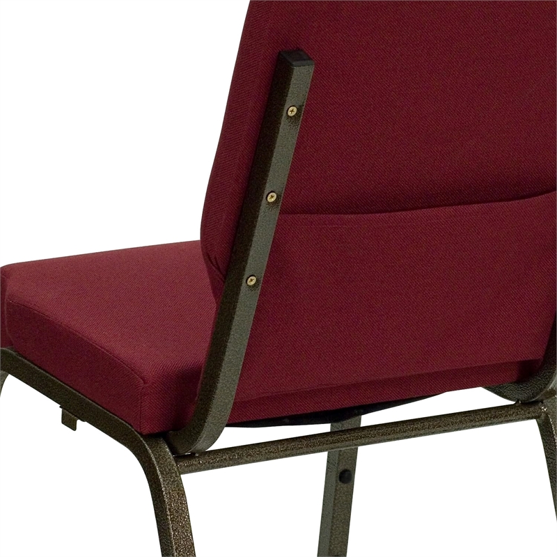 Bowery Hill Church Stacking Guest Chair in Burgundy