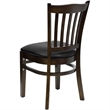 Bowery Hill Modern Wood/Vinyl Restaurant Dining Chair in Black/Walnut