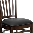 Bowery Hill Modern Wood/Vinyl Restaurant Dining Chair in Black/Walnut