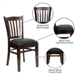 Bowery Hill Modern Wood/Vinyl Restaurant Dining Chair in Black/Walnut