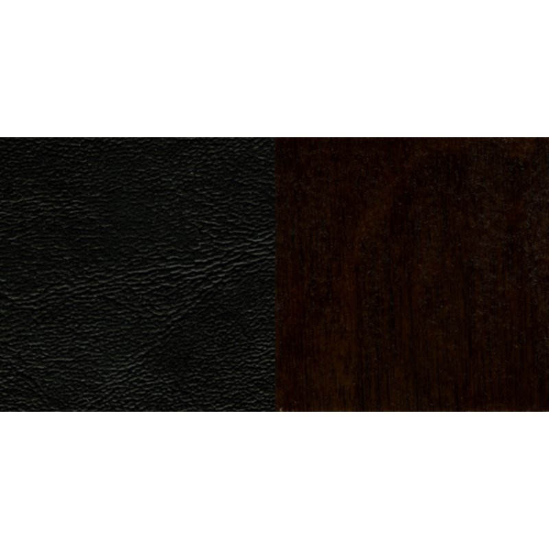 Bowery Hill Modern Wood/Vinyl Restaurant Dining Chair in Black/Walnut