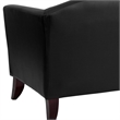 Bowery Hill Transitional Leather Upholstered Chair in Black/Cherry