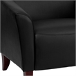 Bowery Hill Transitional Leather Upholstered Chair in Black/Cherry